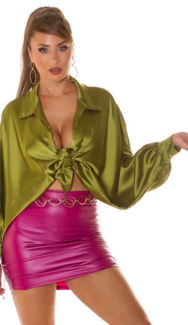 Crop blouse Oversized look Green